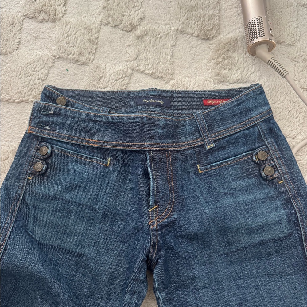 Citizens Of Humanity Dark Blue Flare Jeans with fun detail